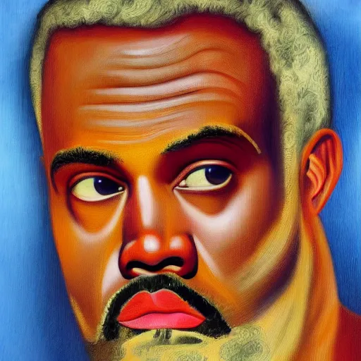 Prompt: portrait of kayne west as god by dali, 8 k