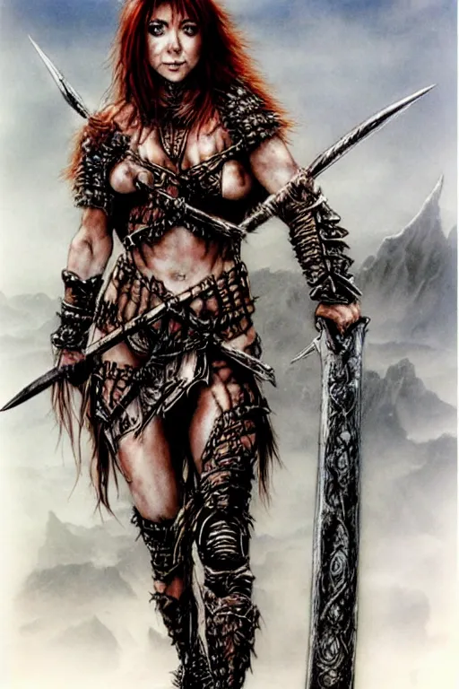 Image similar to alyson hannigan as barbarian warrior by luis royo