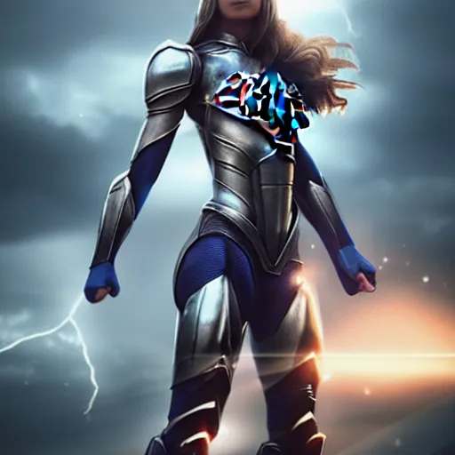 Prompt: beautiful Kryptonian girl with full armor, full body shot, clouds, hyper realistic, hyper detailed, octane render, cloudpunk, johannes voss, dynamic lightning, sharp focus, flight, volumetric, realistic, 3d render, Realistic Render, Cinematic lighting, Volumetric lighting, atmospheric, cinematic, unreal engine, unreal engine render, octane render, HD, photorealism, hyper realistic, photo, 8K, trending on artstation, concept art