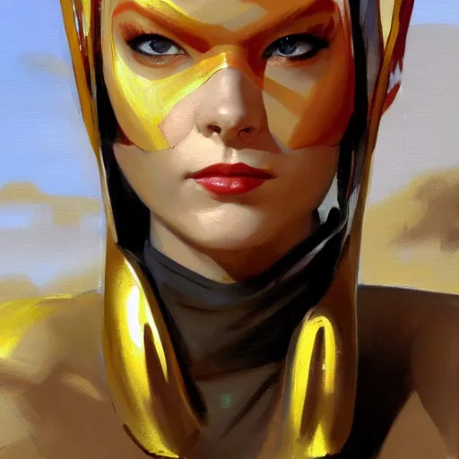 Image similar to greg manchess portrait painting of partially armored leeloo from the 5 th element as overwatch character, medium shot, asymmetrical, profile picture, organic painting, sunny day, matte painting, bold shapes, hard edges, street art, trending on artstation, by huang guangjian, gil elvgren, ruan jia, randy vargas, greg rutkowski