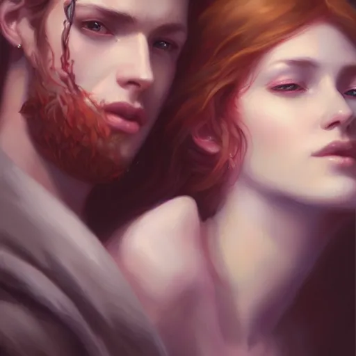Image similar to love is patient love is kind, photorealistic oil painting by charlie bowater and mark blooms, wlop ; trending on artstation
