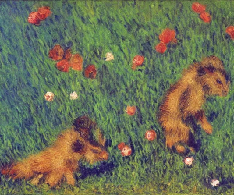 Image similar to campephilus principalis, cute, monet, oil painting