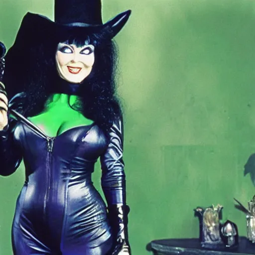 Image similar to elvira as the riddler