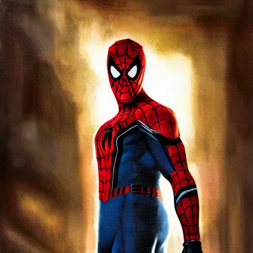 Image similar to ryan reynolds as spider - man, wearing a black and blue suit, cinematic, volumetric lighting, f 8 aperture, cinematic eastman 5 3 8 4 film, photorealistic by greg rutkowski, by stanley artgerm, by alphonse mucha