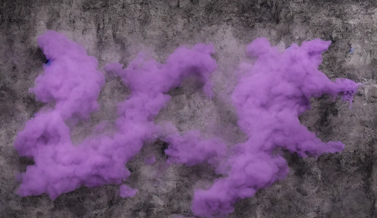 Image similar to artwork by pierre huyghe and paul thek with wax melting, purple smoke, sigma, 8 k, 3 5 mm, f / 3 2