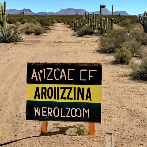 Prompt: a sign that says Arizona