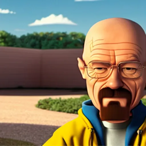 Prompt: Walter white in a Pixar movie
