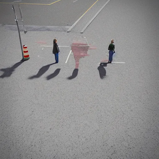 Prompt: 3 d sidewalk aerial