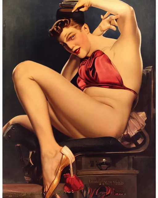 Image similar to William Dafoe by Gil Elvgren