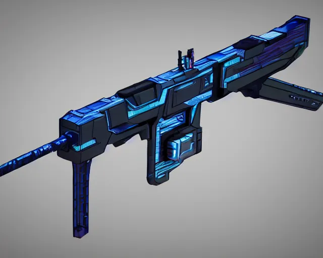 Prompt: schematic of a futuristic plasma rifle, blueprint, HD, full shot 4k