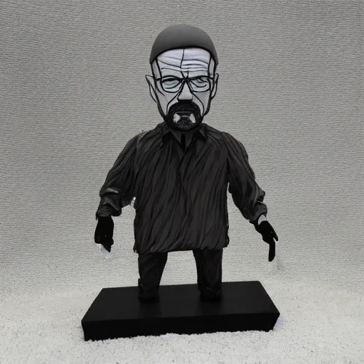 Prompt: walter white crystal sculpture