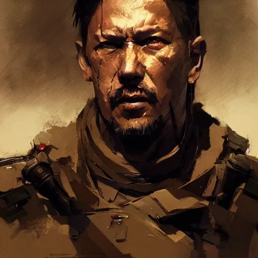 Image similar to portrait of war veteran, dramatic lighting, illustration by Greg rutkowski, yoji shinkawa, 4k, digital art, concept art, trending on artstation