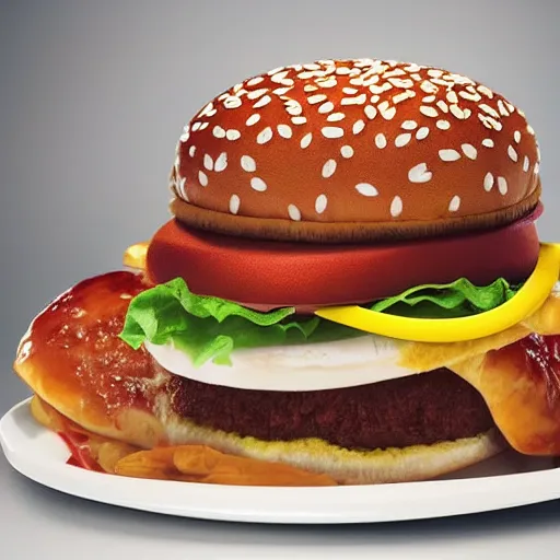 Image similar to promotional photo of a new mcdonald's item the mchummus. studio lighting. highly detailed