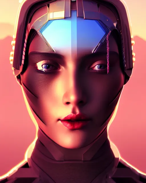 Prompt: portrait of a feminine symmetric beautiful sci - fi cyberpunk female cyborg, desert oasis background, ultra realistic, highly detailed, hd, sharp focus, cinematic lighting, realistic, photorealistic, vivid colors, painting, photograph, digital art, non blurry, sharp, artstation, concept art, smooth, illustration
