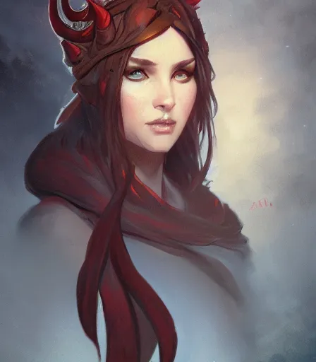 Prompt: Attractive Tiefling Druid,full body, dungeons and dragons portrait, highly detailed, digital painting, artstation, concept art, sharp focus, illustration, art by artgerm and greg rutkowski and alphonse mucha