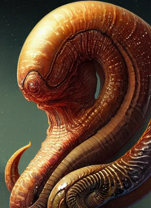 Image similar to elon musk as slimy mollusk character, drool, full size photo!!!, wide angle, intricate, elegant, highly detailed, digital painting, artstation, concept art, wallpaper, smooth, sharp focus, illustration, art by h. r. giger and artgerm and greg rutkowski and alphonse mucha