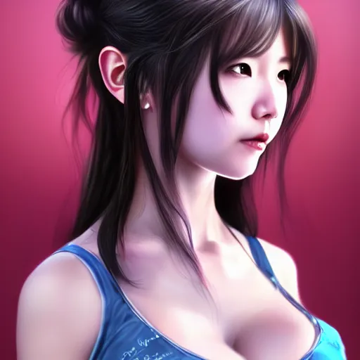 Image similar to Rinoa heartilly fantasy, hyper realistic, highly detailed, digital painting, artstation, illustration, concept art by hyung tae