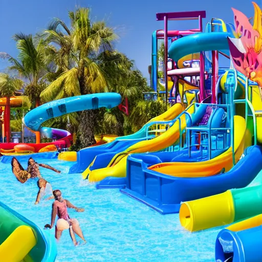 Image similar to a taco bell themed waterpark