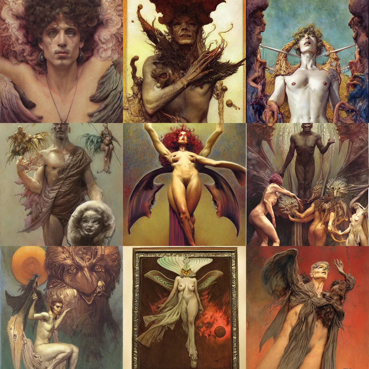 Prompt: pepe, by wayne barlowe, by gustav moreau, by goward, by gaston bussiere, by roberto ferri, by santiago caruso, by luis ricardo falero, by austin osman spare, by saturno butto