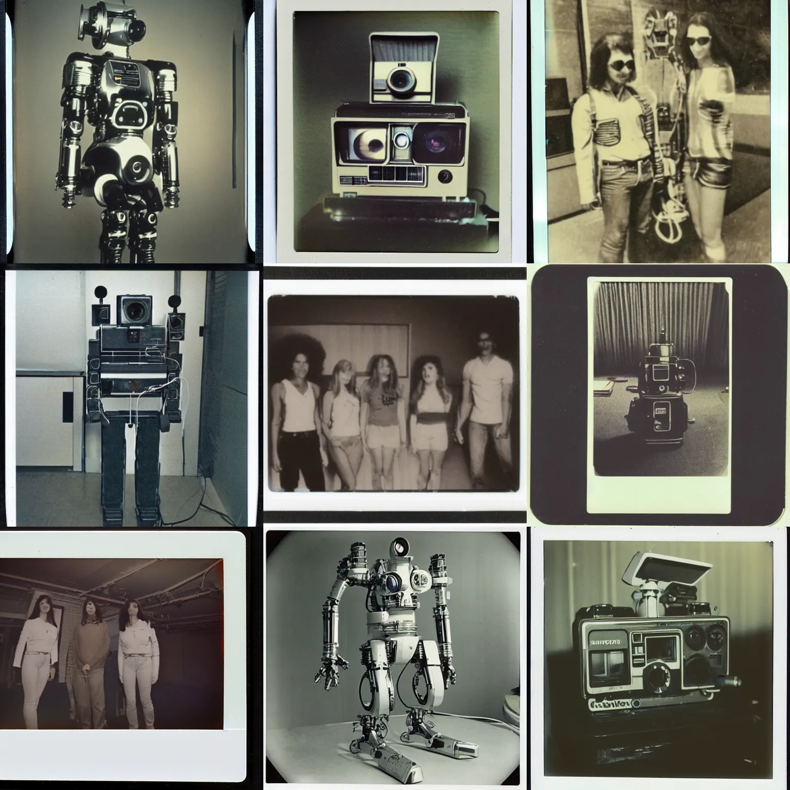 Prompt: cybernetic culture research unit, photographed in the 7 0 s, polaroid, old