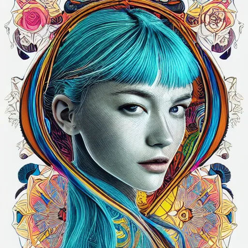 Image similar to a portrait of an incredibly beautiful, colorful, graceful, elegant, and sophisticated young blonde girl made of garlic, an ultrafine detailed illustration by james jean, intricate linework, bright colors, final fantasy, behance contest winner, vanitas, angular, altermodern, unreal engine 5 highly rendered, global illumination, radiant light, detailed and intricate environment