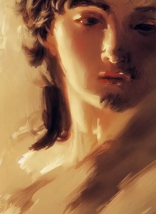 Image similar to close up concept art of an ancient greek, by ilya kuvshinov, by thomas lawrence, by bayard wu