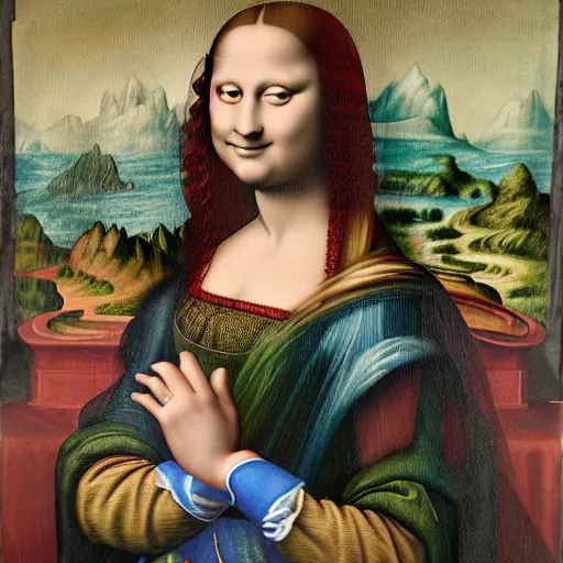 Image similar to a beautiful renaissance painted portrait of super - mario!! as the ( ( ( ( ( ( ( ( ( ( ( ( ( ( mona lisa ) ) ) ) ) ) ) ) ) ) ) ) ) )