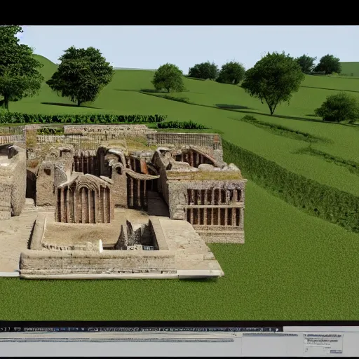 Prompt: an archviz render of a Roman Villa