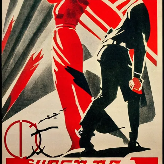 Image similar to soviet propaganda poster with cate blanchett calling on the world community to fight against Nazism, Ultra Detailed, high resolution, soviet realism