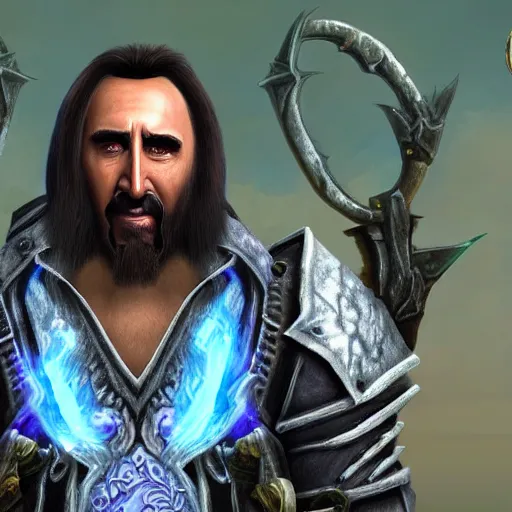 Image similar to nicolas cage in world of warcraft