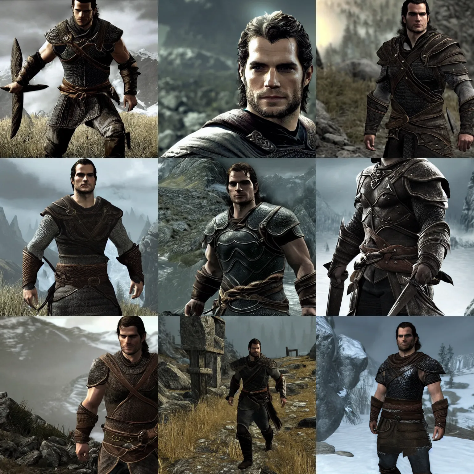 Prompt: henry cavill in skyrim