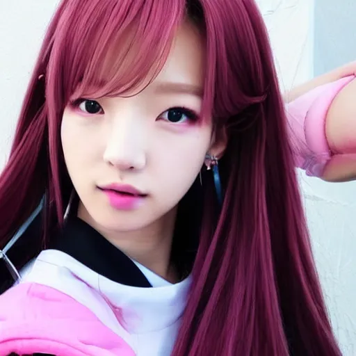 Prompt: Blackpink Rose cosplaying a cute anime girl full HD 4K highest quality realistic beautiful gorgeous natural