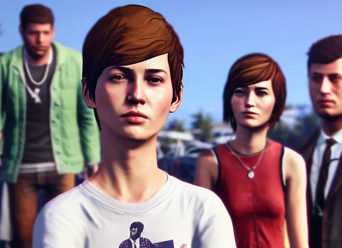 Image similar to ps 4 gameplay, john f kennedy in life is strange, unreal engine, upper body and face