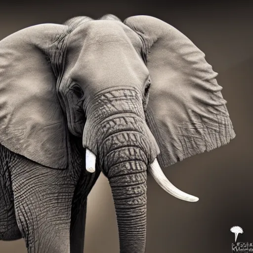 Image similar to A hyperrealistic Elephant, animal photography, realistic, photo, extra-million detailled, focus on the Elephant