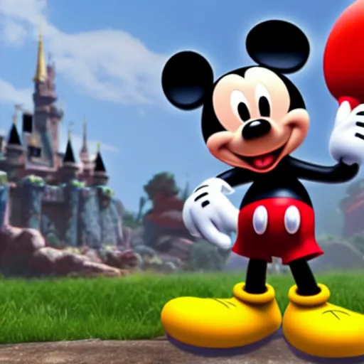 Image similar to mickey mouse rendered in unreal engine