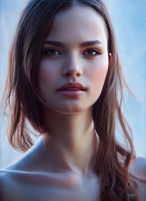 Image similar to photo of a gorgeous young woman in the style of stefan kostic, realistic, sharp focus, 8 k high definition, insanely detailed, intricate, elegant, art by stanley lau and artgerm