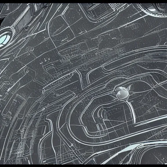 Image similar to a matte drawing of a cyberpunk city planet, highly detailed surface, taken from outer space. Circuitboard-like designed planet. Digital art, space art.