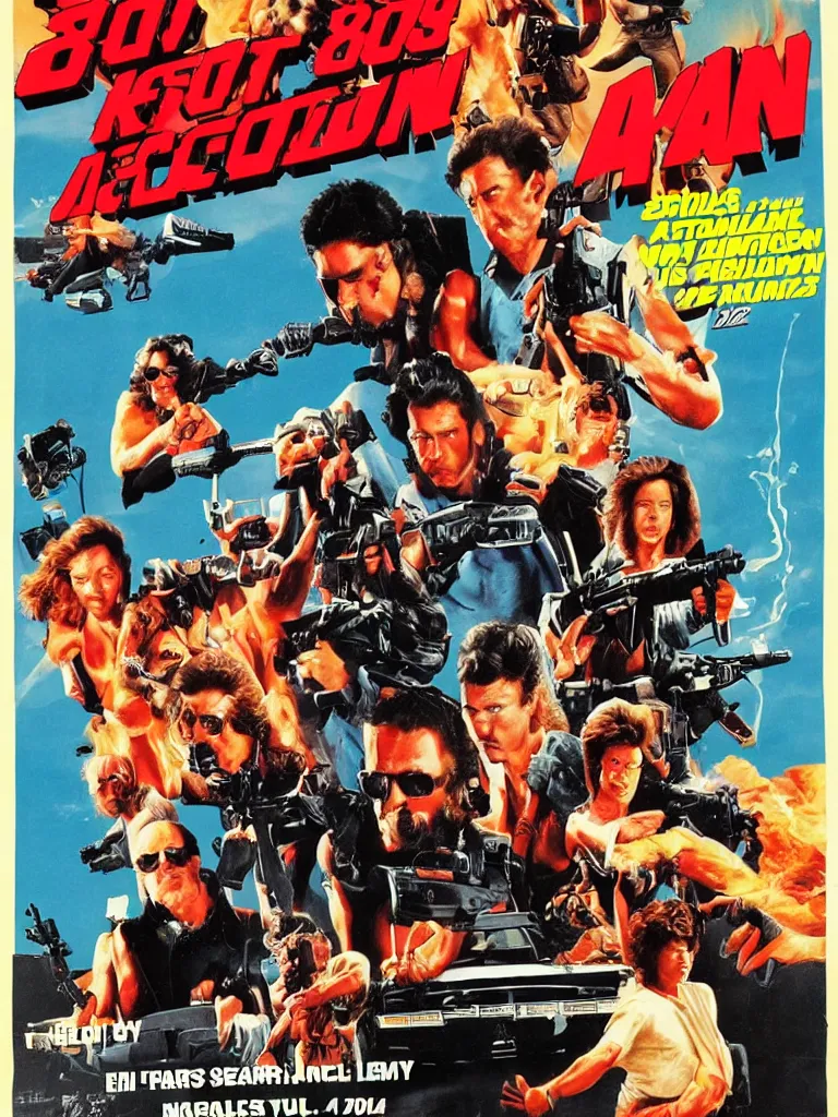 Image similar to 80s action movie poster