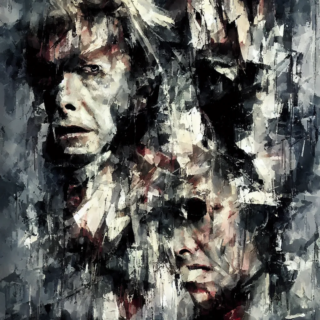 Prompt: david bowie painted by jeremy mann