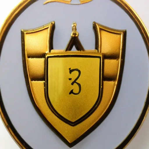 Image similar to high school badge, private school, coat of arms, two - and - a - half dimensions