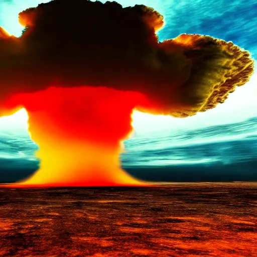 Prompt: a nuclear explosion test in 4k