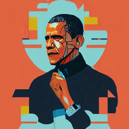 Prompt: Barak Obama profile picture by Sachin Teng, asymmetrical, Organic Painting , Matte Painting, geometric shapes, hard edges, graffiti, street art:2 by Sachin Teng:4