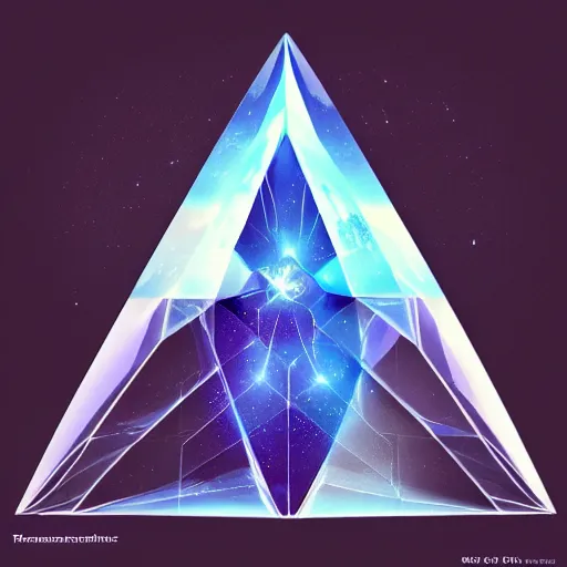 Prompt: crystalline tetrahedron containing the universe within, realisting, trending on artstation, concept art