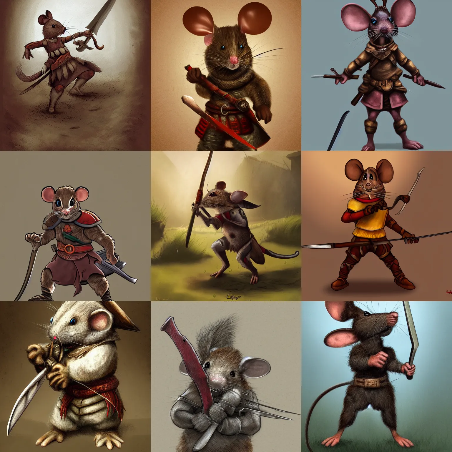 Prompt: A mouse warrior by luke crane