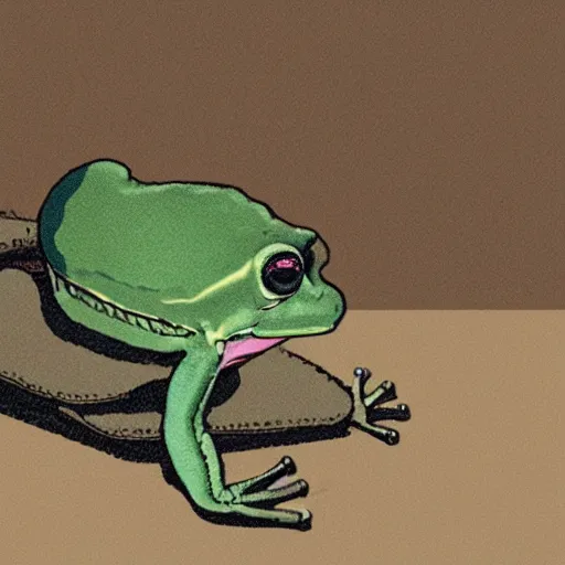 Image similar to photograph of a frog with pope clothes