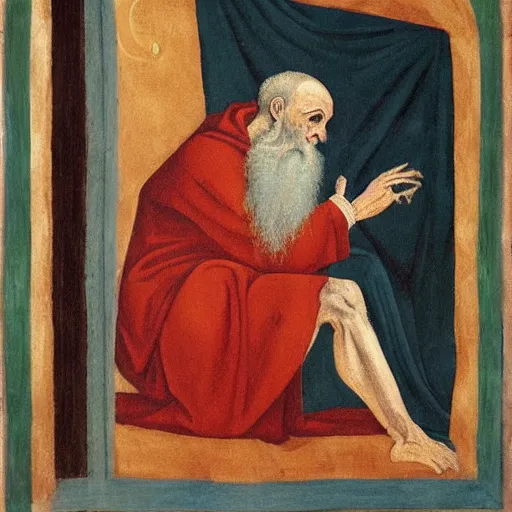 Image similar to painting of St. Jerome wearing a cast