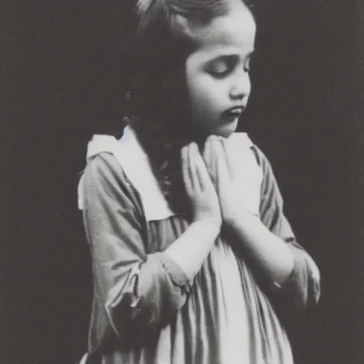 Image similar to vintage photo of a young girl praying