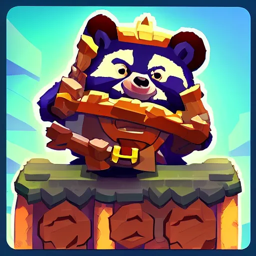 Prompt: 🦝, clash royal style characters