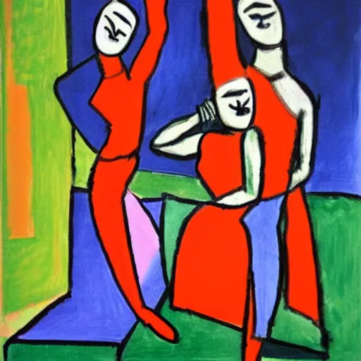 Image similar to a painting in the style of dance by matisse