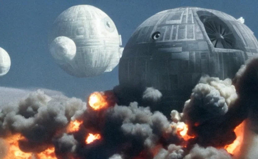 Image similar to death star blowing up another death star